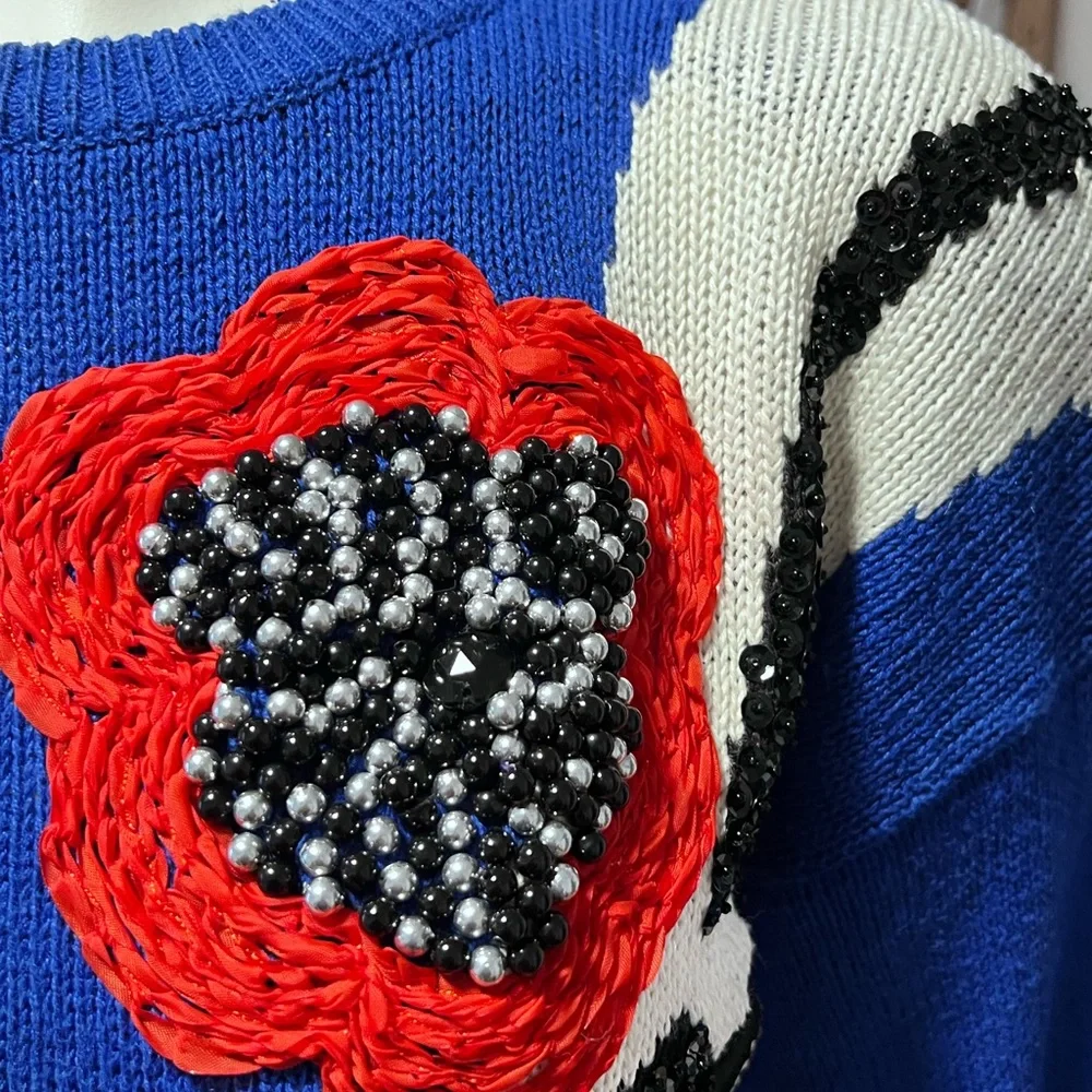 VINTAGE 80s Sweater Bonnie & Bill Wearable Art - Picture 4 of 7